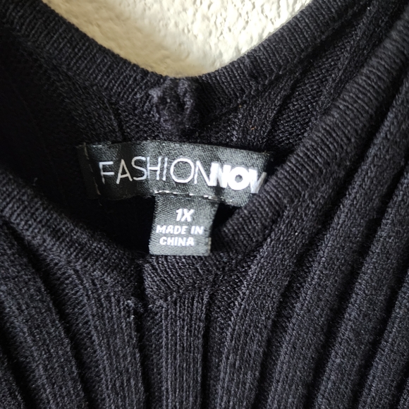 Black Ribbed Long Sleeve Sweater Dress - Picture 5 of 6